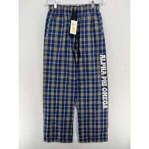 ALPHA PHI OMEGA Pants S Sorority Fraternity Brushed Flannel APO A-Phi-O NEW